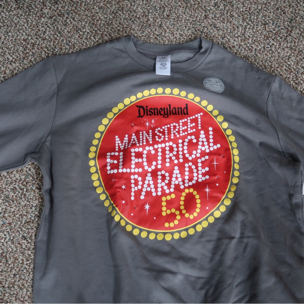 Disneyland Main Street electrical parade sweatshirt.